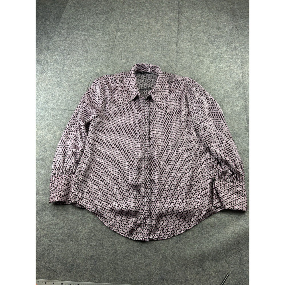 Zara Women M Satin Button Down Blouse Floral Balloon Sleeve Artsy Career Groovy